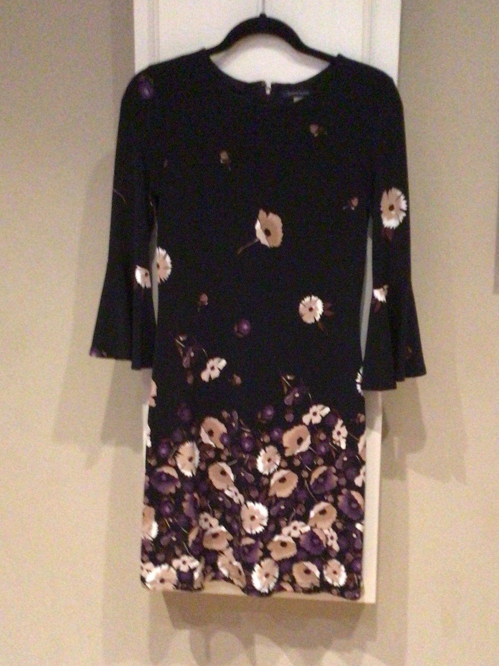 Tommy Hilfiger Black Floral Bell Sleeve Dress